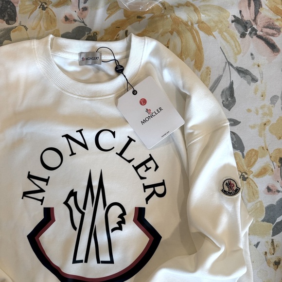 Moncler men’s Cream Logo Sweatshirt - Picture 1 of 3